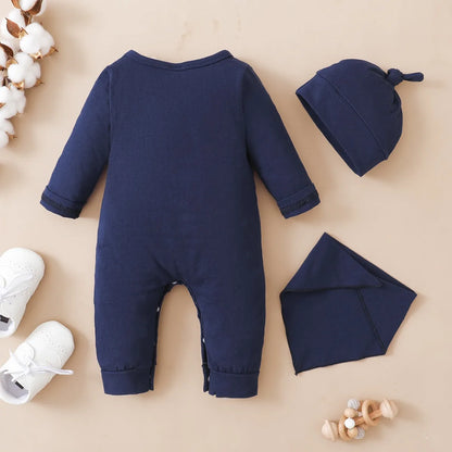👶 Body Bébé 2 Pièces – Lettrage Mode + Bonnet – Manches Longues – 0 à 12 Mois™ - Planète bébé