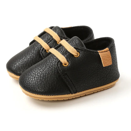 🍼 Chaussures Bébé en Cuir Rétro – Semelle Antidérapante – Meckior™