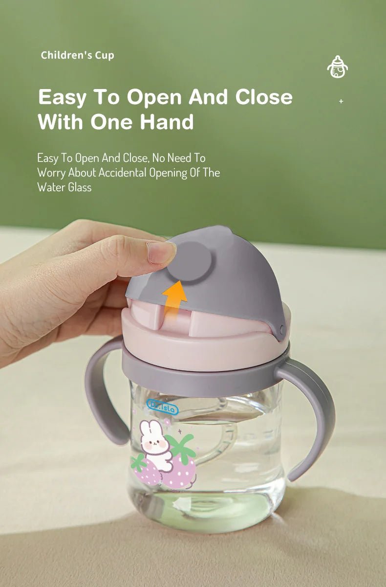 🍼💧 Tasse d’Apprentissage avec Paille – 250 ml | Design Animal Amusant | Sans BPA | Poignées Ergonomiques™ - Planète bébé