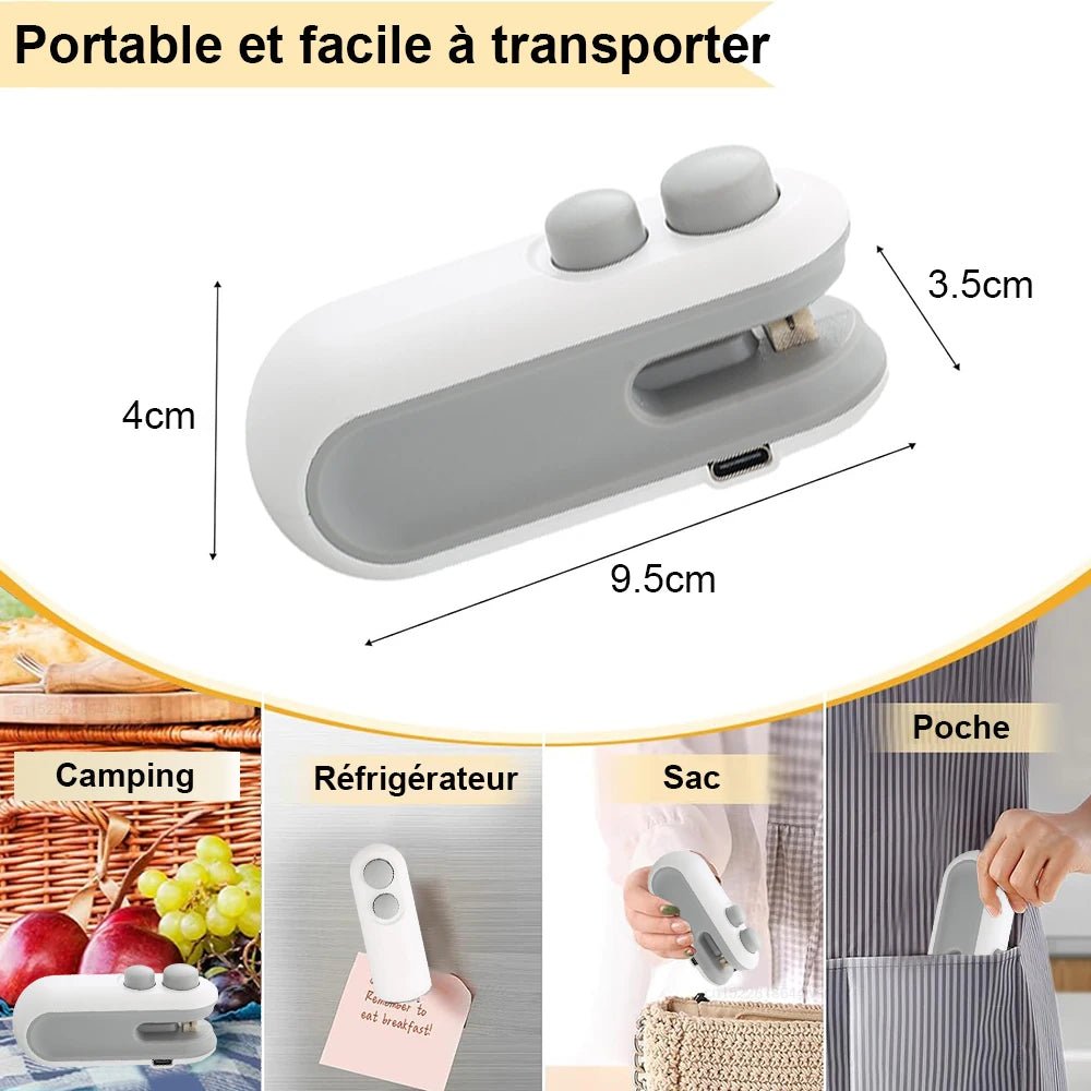 🔥 Mini Scelleuse Chauffante à Main – Scelleuse de Sacs en Plastique – Conservation Alimentaire™ - Planète bébé