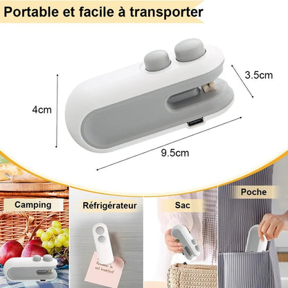 🔥 Mini Scelleuse Chauffante à Main – Scelleuse de Sacs en Plastique – Conservation Alimentaire™ - Planète bébé
