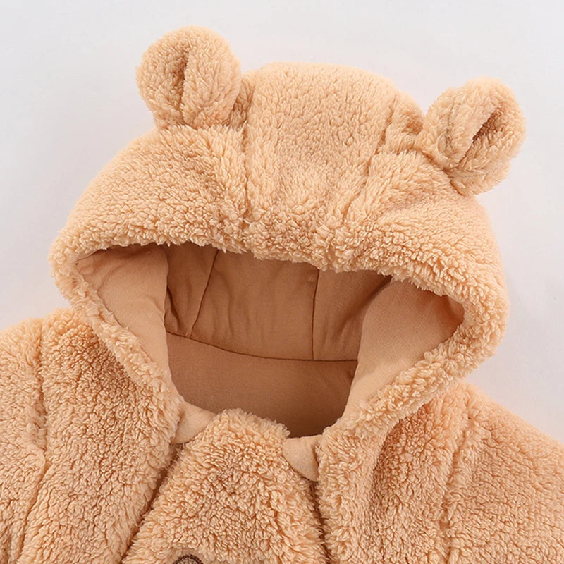 🧸 Combinaison d’Hiver Bébé avec Capuche – Épaisse, Chaude &amp; Mignonne – 0 à 12 Mois™ - Planète bébé