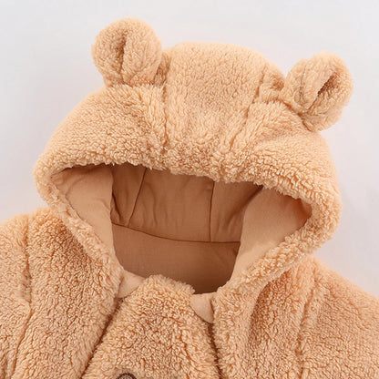 🧸 Combinaison d’Hiver Bébé avec Capuche – Épaisse, Chaude &amp; Mignonne – 0 à 12 Mois™ - Planète bébé