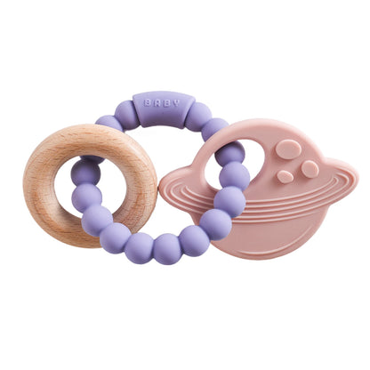 🪐👶 Anneau de Dentition Bébé – Silicone Alimentaire – Bracelet Sensoriel Planète – Dès 0 Mois™