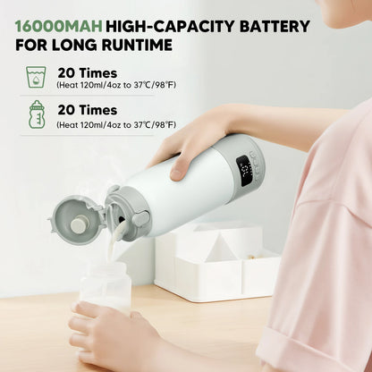 Chauffe-Biberon Portable USB 100W avec Batterie 16000mAh – Chauffe Eau et Lait Instantané 500 ml™