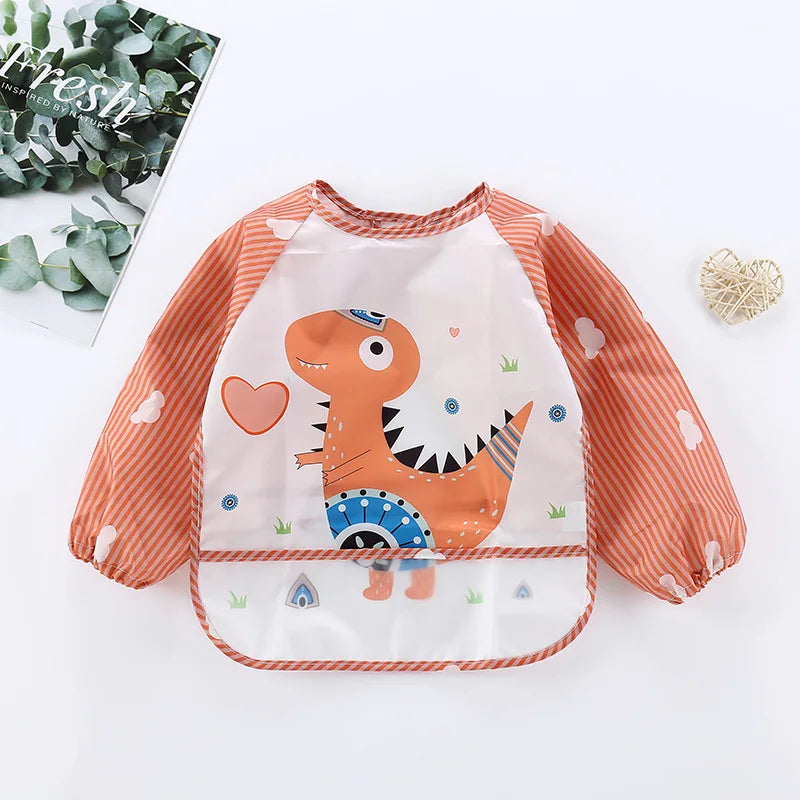 Bavoir Manche Longue Waterproof en EVA pour Bébé – Tablier de Repas Anti-Taches – Ultra Léger &amp; Facile à Nettoyer™