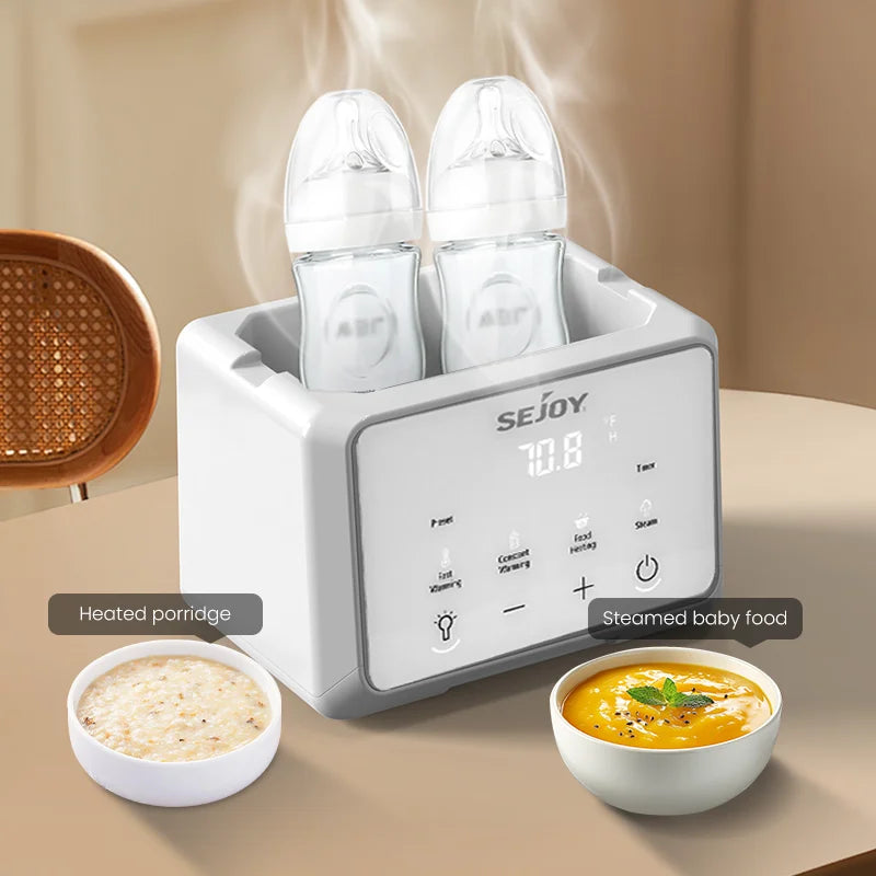 🍼 Chauffe-Biberon Multifonction Sejoy – Chauffage Rapide &amp; Stérilisation – Température Contrôlée avec Précision (220V)™ - Planète bébé