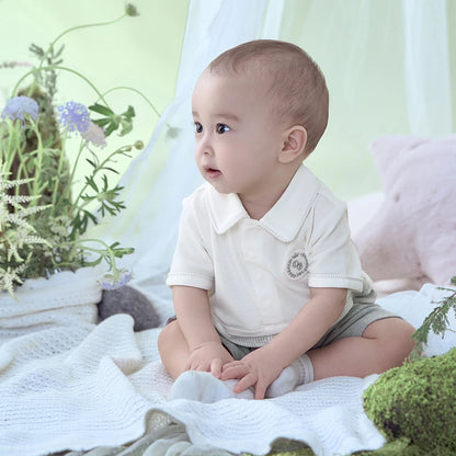 👶 Barboteuse Bébé Garçon Dave &amp; Bella – Manches Courtes – 100% Confort Été – 6 à 24 Mois ™ - Planète bébé