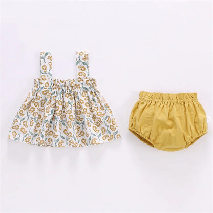👗☀️ Ensemble Été Bébé Fille – Robe Imprimée + Culotte PP – 2 Pièces – Ultra Léger &amp; Confortable – Lawadka™ - Planète bébé