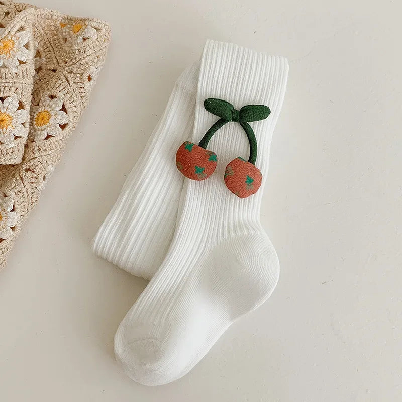 Collants Fille XUNYI – Coton Doux avec Accessoires Cerise