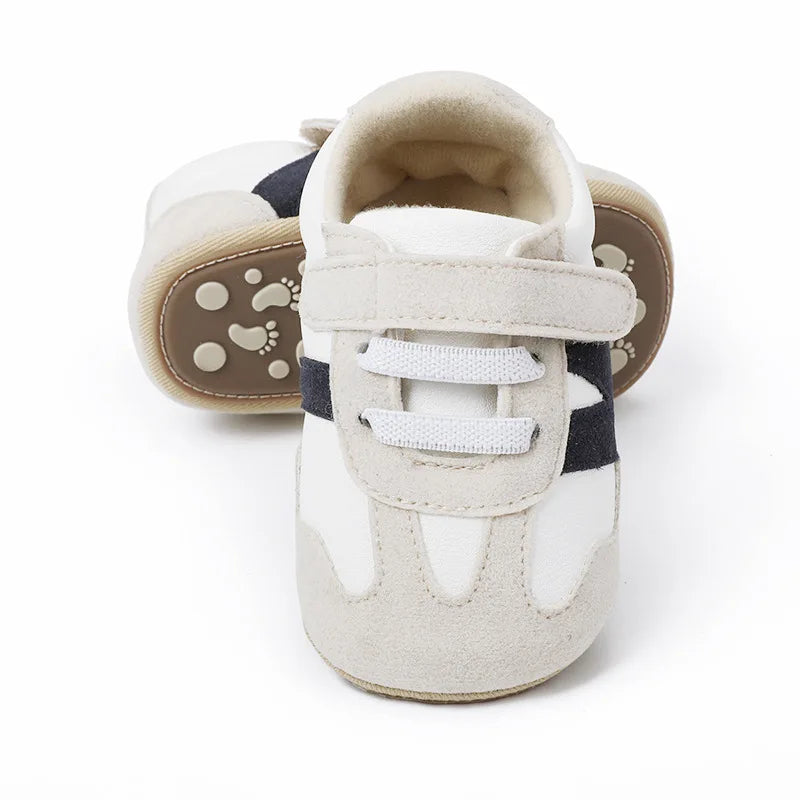 New 0-1Y Newborn Baby Fashion Versatile Sports Style Patchwork Colour Soft Bottom Anti-slip Suede Infant Toddler Shoes™