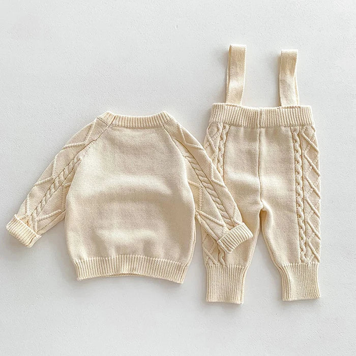 🧶🍂 Ensemble Bébé Tricoté – Style Coréen – Automne/Hiver – Unisexe 0-12 Mois™