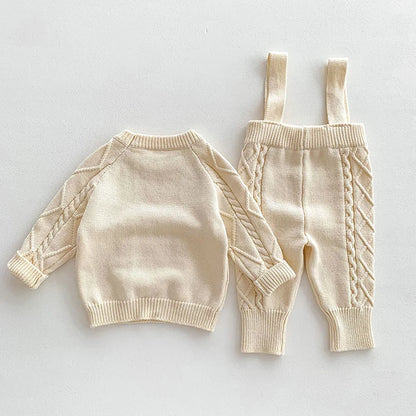 🧶🍂 Ensemble Bébé Tricoté – Style Coréen – Automne/Hiver – Unisexe 0-12 Mois™