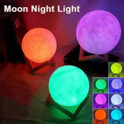🌕 Veilleuse Lune Galaxy – Lampe de Lecture LED pour Enfants &amp; Chambre™ - Planète bébé