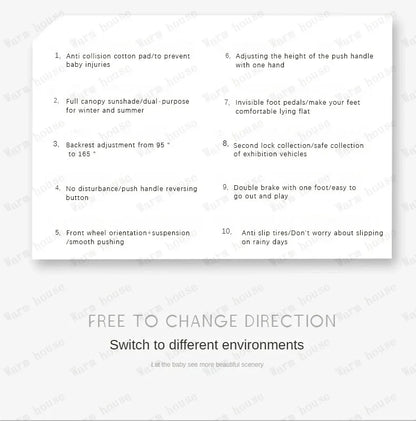 Poussette Bébé 4 en 1 Haute Vue – Pliable