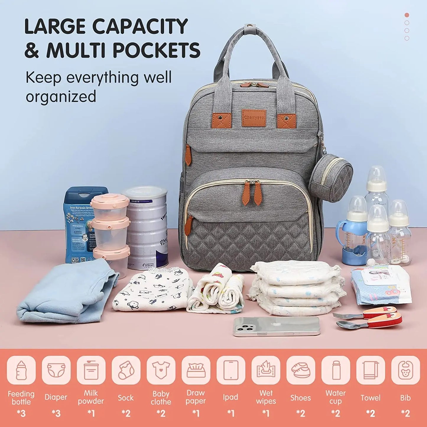 🎒🍼 Sac à Langer 3-en-1 avec Lit Bébé Intégré – Sac à Dos Voyage Étanche avec Port USB – Multifonction pour Parents Modernes