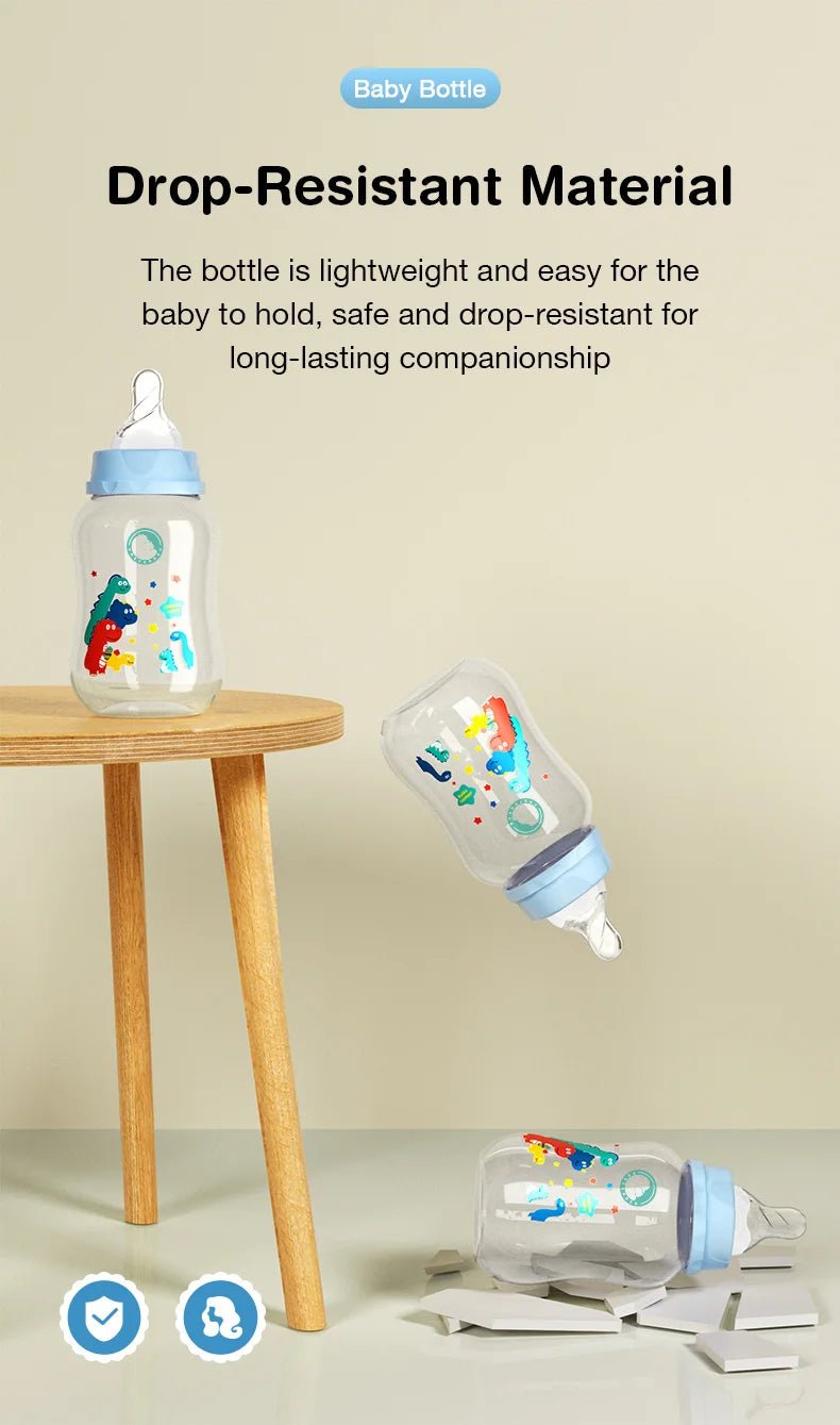 🍼 Lot de 3 Biberons Dr.Isla – 150/240ml – Large Goulot – Sans BPA – Tétine Débit Moyen – Motifs Bébé™ - Planète bébé