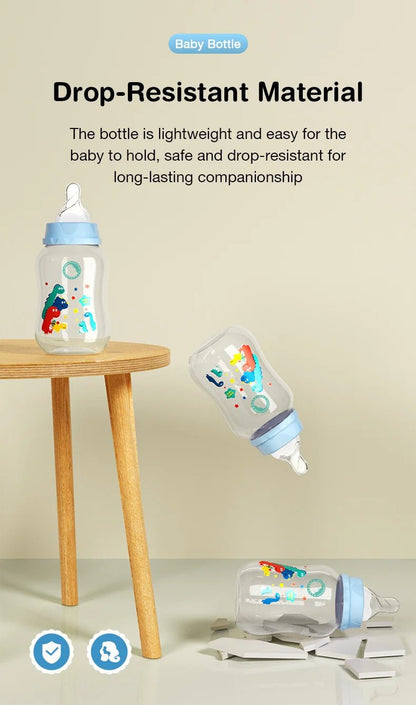 🍼 Lot de 3 Biberons Dr.Isla – 150/240ml – Large Goulot – Sans BPA – Tétine Débit Moyen – Motifs Bébé™ - Planète bébé