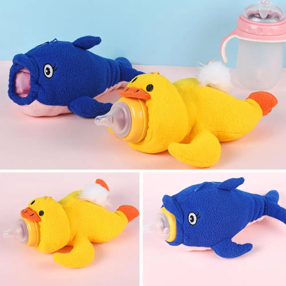 🧸 Housse Biberon Bébé en Peluche – Poche de Rangement Douce &amp; Ludique – Motif Animal – 250ml™