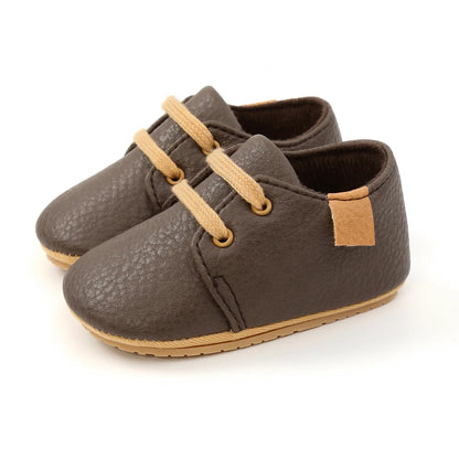🍼 Chaussures Bébé en Cuir Rétro – Semelle Antidérapante – Meckior™