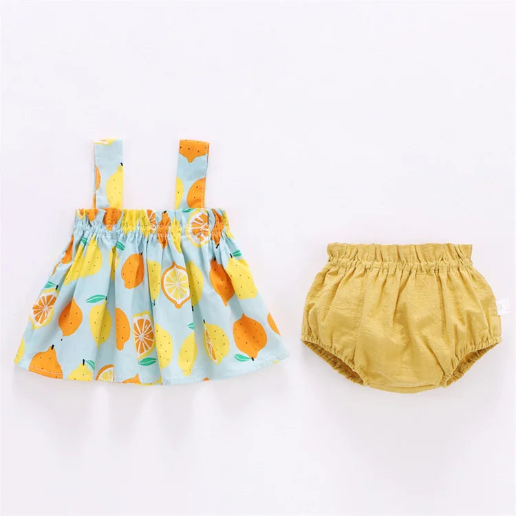 👗☀️ Ensemble Été Bébé Fille – Robe Imprimée + Culotte PP – 2 Pièces – Ultra Léger &amp; Confortable – Lawadka™ - Planète bébé