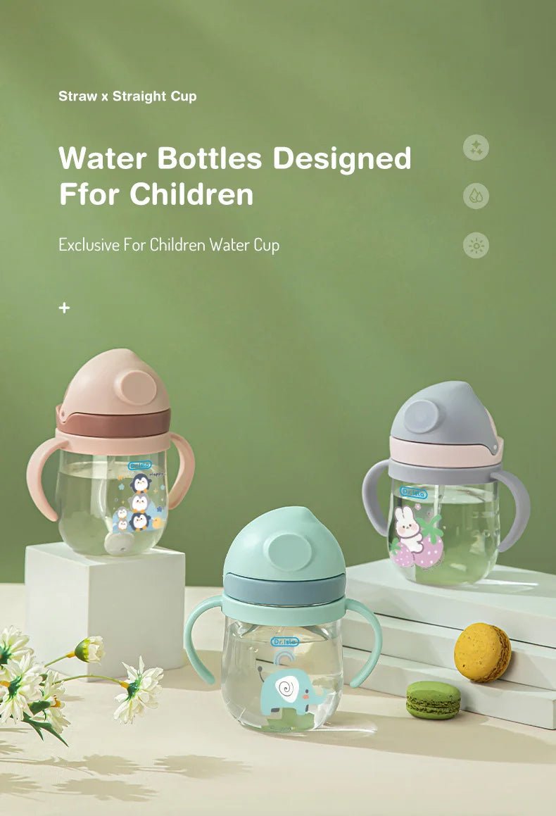 🍼💧 Tasse d’Apprentissage avec Paille – 250 ml | Design Animal Amusant | Sans BPA | Poignées Ergonomiques™ - Planète bébé