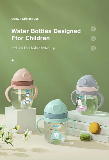🍼💧 Tasse d’Apprentissage avec Paille – 250 ml | Design Animal Amusant | Sans BPA | Poignées Ergonomiques™ - Planète bébé