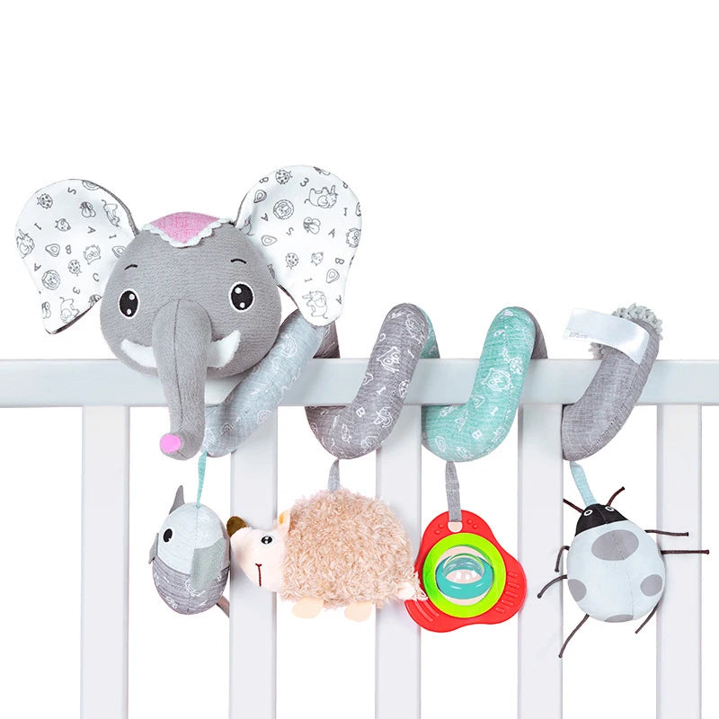 🚗🧸 Jouet de Voiture pour Bébé – Miroir, Grelot, Bruit de Papier &amp; Poignée Squeaky – Jouet d’Éveil pour Siège Auto ou Poussette™