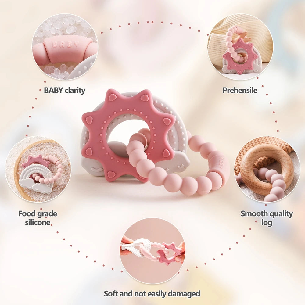 🪐👶 Anneau de Dentition Bébé – Silicone Alimentaire – Bracelet Sensoriel Planète – Dès 0 Mois™ - Planète bébé