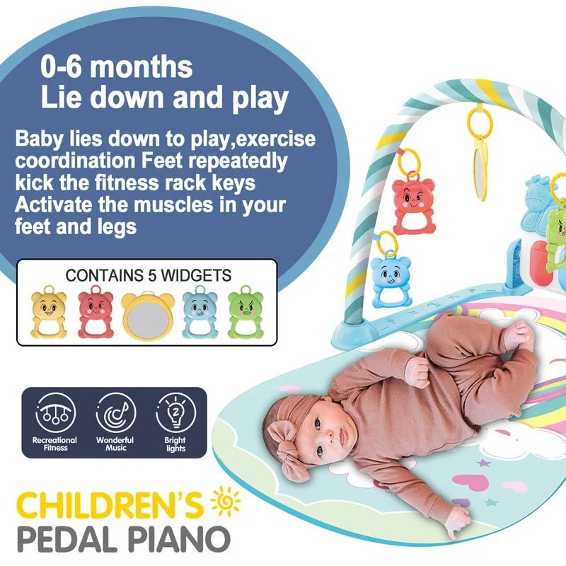 Tapis d’Éveil Musical Bébé – Gym d’Activité avec Piano - Planète bébé