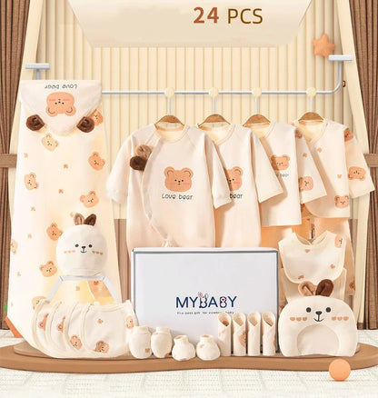 Lot Naissance Complet 21 à 25 Pièces 100% Coton Bébé Garçon et Fille – Ensemble Vêtements et Accessoires Confort™