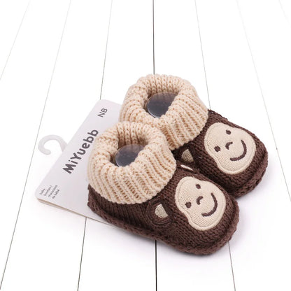 🧦🐾 Chaussettes Bébé Antidérapantes – Motif Animal – Coton Doux et Respirant™