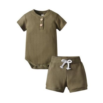 👶✨ Ensemble Estival Bébé Garçon – KuKitty | Haut &amp; Short en Coton Tricoté | Look Casual Chic™ - Planète bébé