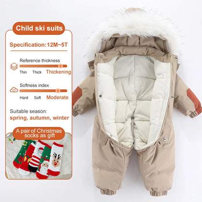 Combinaison Hiver Bébé -30° C™ – Salopette Épaisse Imperméable avec Capuche pour Garçons et Filles