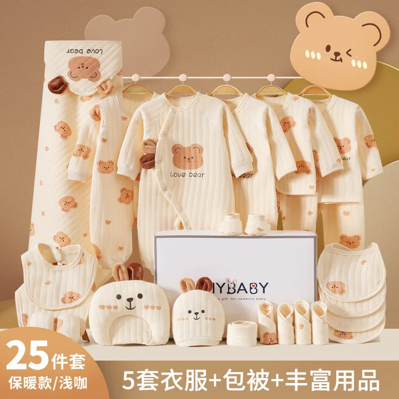 Lot Naissance Complet 21 à 25 Pièces 100% Coton Bébé Garçon et Fille – Ensemble Vêtements et Accessoires Confort™