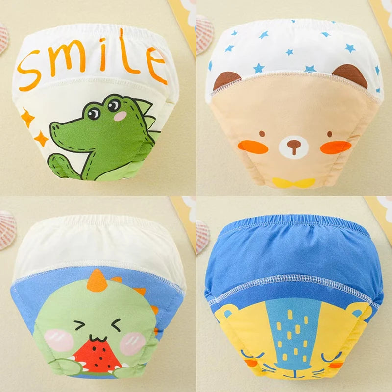 🩲🌿 Lot de 4 Culottes d’Apprentissage Imperméables Bébé – Coton Écologique – Réutilisables &amp; Ultra Douces – 12 à 20 kg – Mixte™