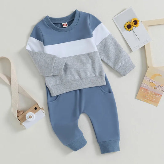 🧸🧥 Ensemble Bébé Garçon 2 Pièces – Sweat à Manches Longues &amp; Pantalon Élastique – Automne – RUEWEY™ - Planète bébé