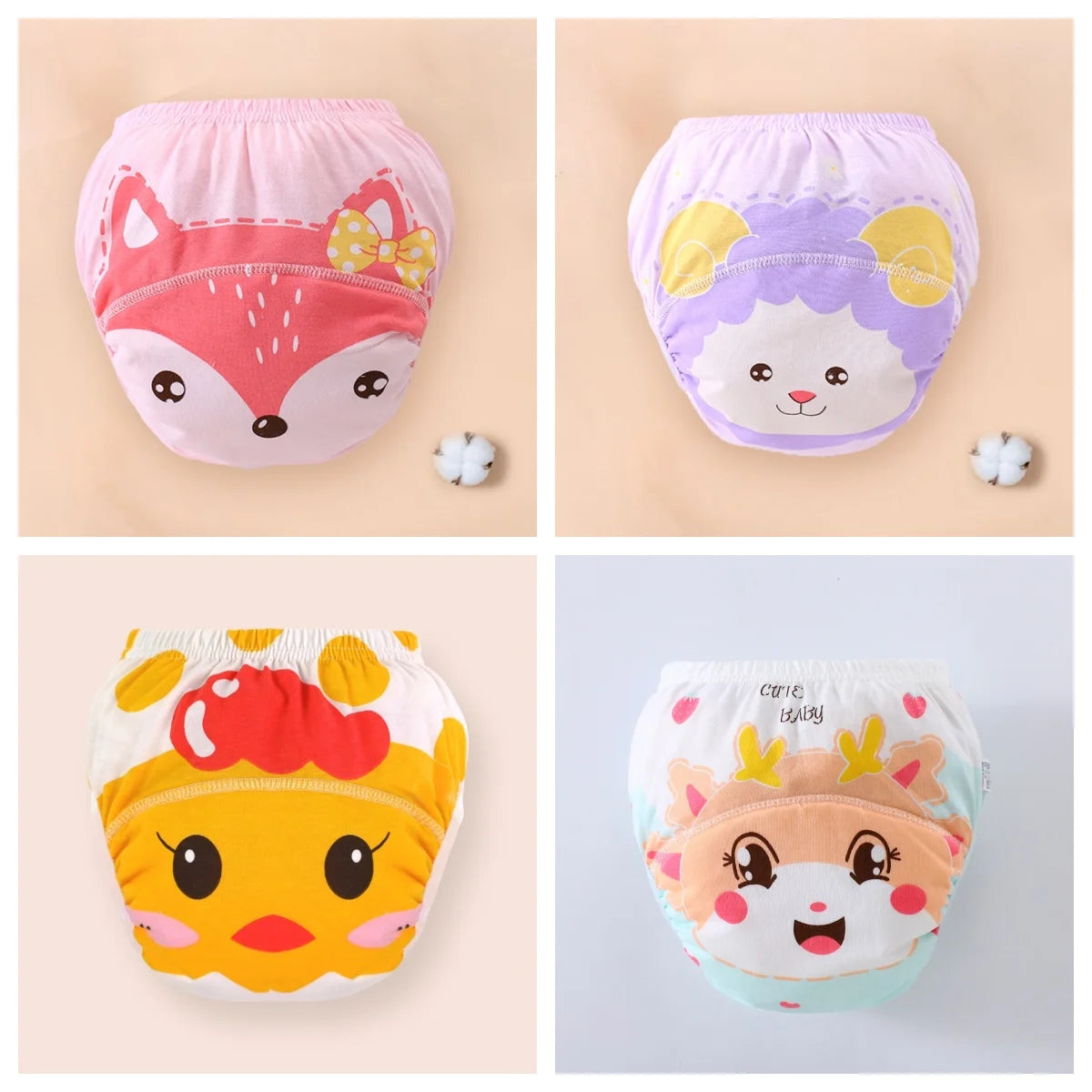 🩲🌿 Lot de 4 Culottes d’Apprentissage Imperméables Bébé – Coton Écologique – Réutilisables &amp; Ultra Douces – 12 à 20 kg – Mixte™ - Planète bébé