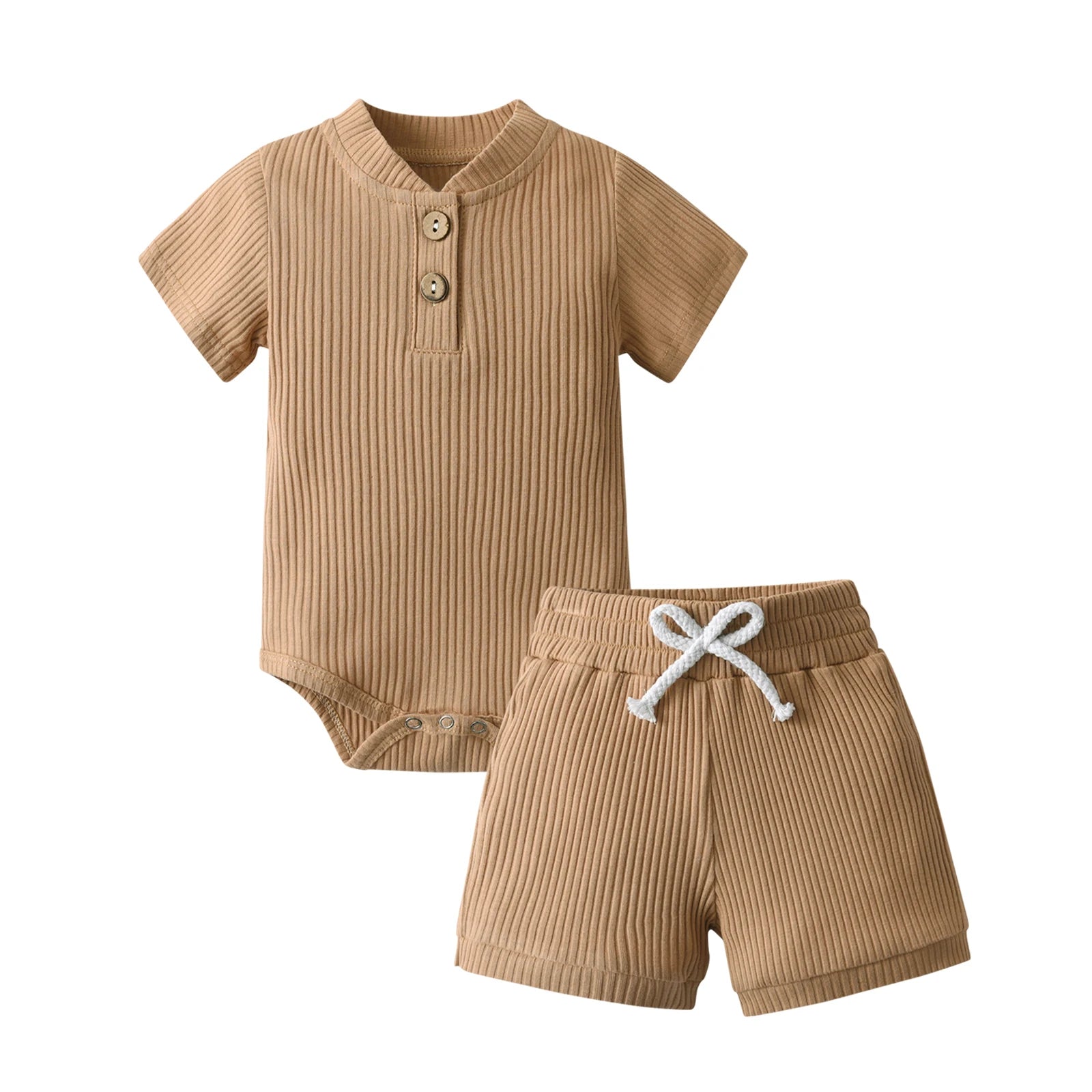 👶✨ Ensemble Estival Bébé Garçon – KuKitty | Haut &amp; Short en Coton Tricoté | Look Casual Chic™ - Planète bébé