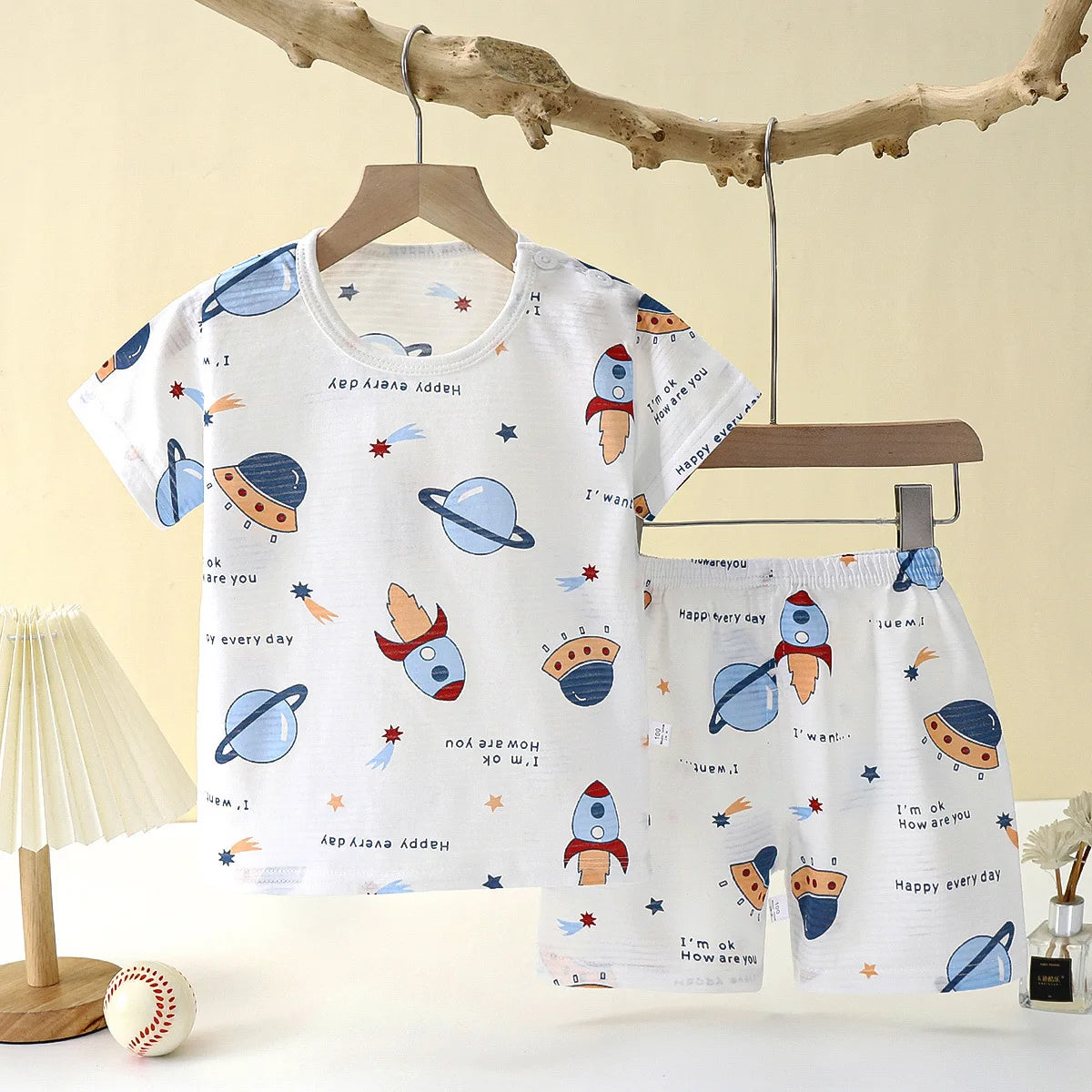 Ensemble Pyjama Été Bébé et Enfant – Coton Doux Cartoon 2 Pièces™