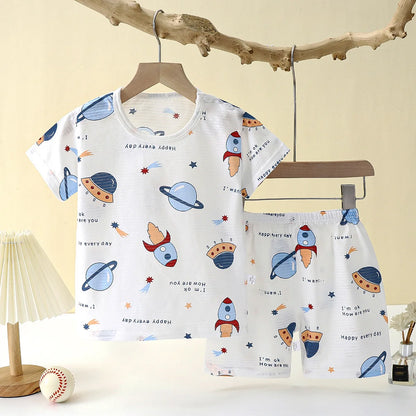 Ensemble Pyjama Été Bébé et Enfant – Coton Doux Cartoon 2 Pièces™