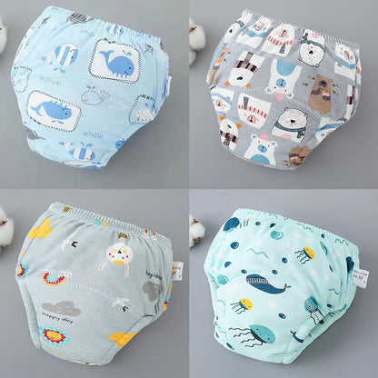 🩲🌿 Lot de 4 Culottes d’Apprentissage Imperméables Bébé – Coton Écologique – Réutilisables &amp; Ultra Douces – 12 à 20 kg – Mixte™ - Planète bébé