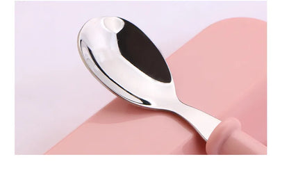 🍽️✨ Set de Couverts Enfant 3 pièces – Cuillère, Fourchette &amp; Boîte – Inox &amp; Sans BPA™