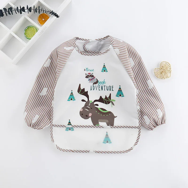 Bavoir Manche Longue Waterproof en EVA pour Bébé – Tablier de Repas Anti-Taches – Ultra Léger &amp; Facile à Nettoyer™