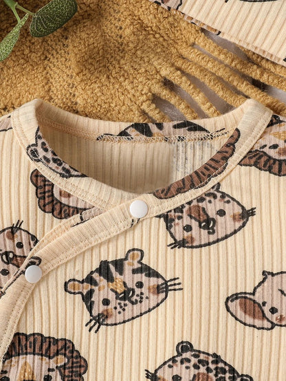 👶🍂 Ensemble Bébé Garçon 2 Pièces + Bonnet – Manches Longues – Automne | Confort Coton Doux™ - Planète bébé