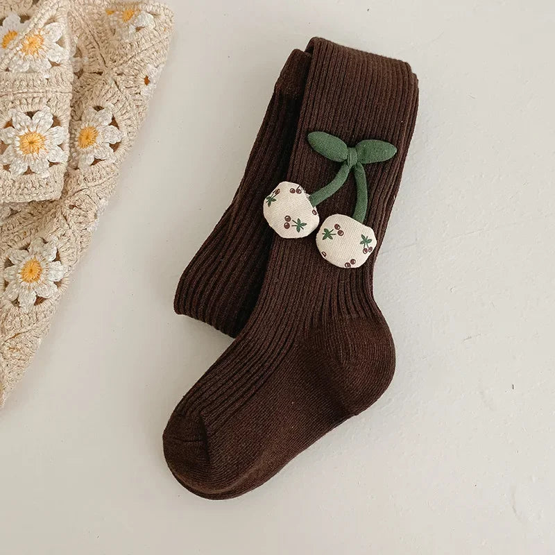 Collants Fille XUNYI – Coton Doux avec Accessoires Cerise