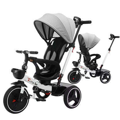 🚲 Tricycle Évolutif 6-en-1 pour Bébé – Poussette Vélo avec Guidon Parental, Canopy Réglable &amp; Ceinture de Sécurité™