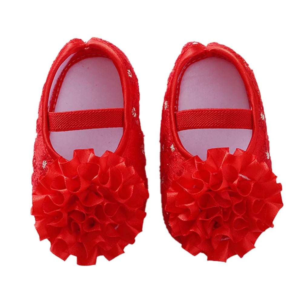 👣🎀 Chaussures Baptême Bébé Fille + Bandeau – Ensemble Dentelle Fleurie – Souples &amp; Respirantes – 0 à 12 Mois™