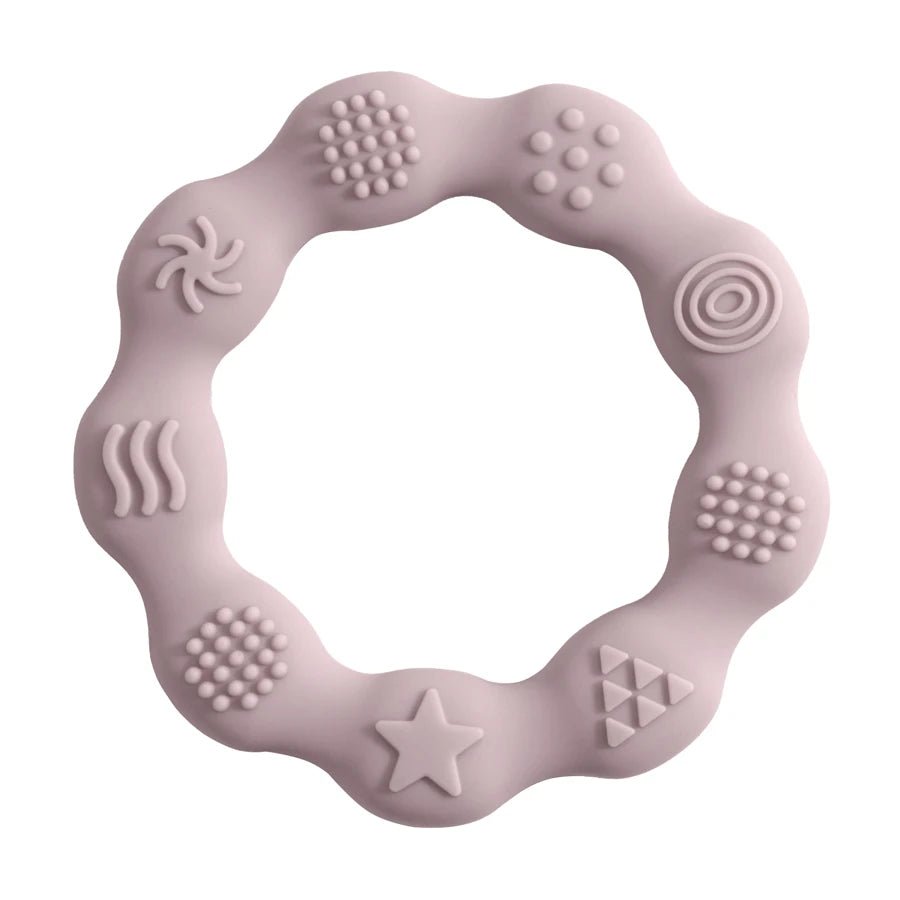 🌸🦷 Anneau de Dentition Fleur – Silicone Alimentaire – Jouet de Molarité &amp; Cognition Tactile pour Bébé™ - Planète bébé