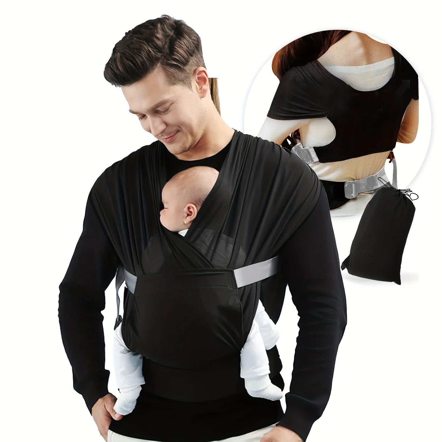 👶 Écharpe de Portage Extensible – Confort Doux pour Nouveau-né™ - Planète bébé